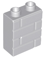 Lego Duplo kostka sv. šedá zeď 1x2x2