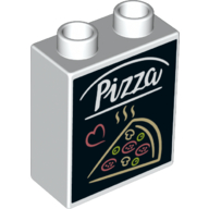 Lego® Duplo® kostka s potiskem Pizza