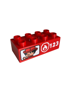 Lego® Duplo® kostka s hasičem 123